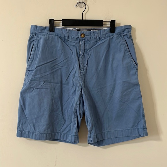 Tommy Hilfiger Other - Tommy Hilfiger Blue Grey 9.5" Bermuda Twill Flat Front Chino Shorts Size 36